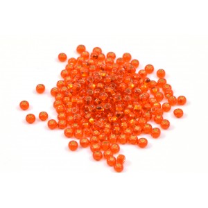 CZECH SEED BEADS NO. 10 SILVER LINED ORANGE